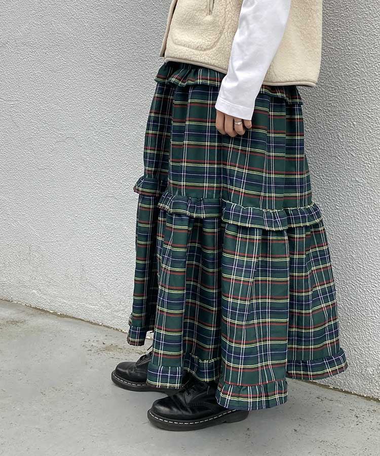 チェックティアードスカート