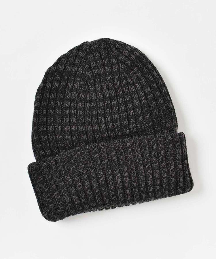リバーシブル2WAYMIXリブ＆ケーブルニット帽