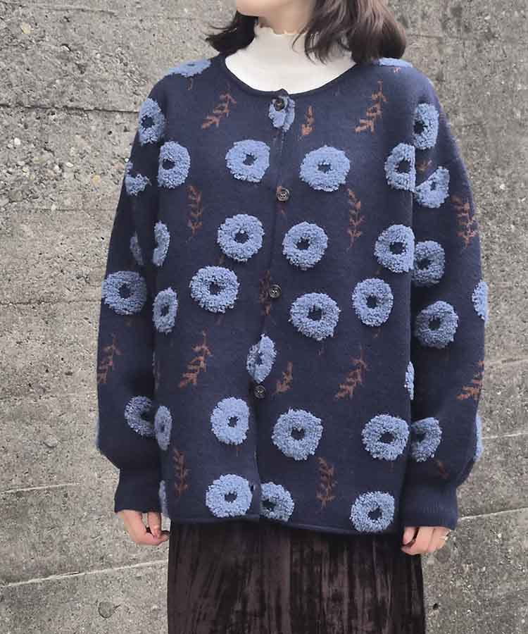 【WEB限定】フラッフィーフラワーカーディガン