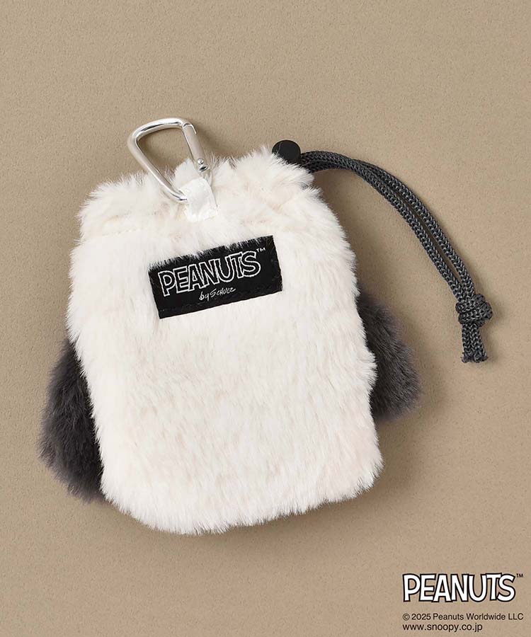 PEANUTS SNOOPYカラビナ付きふわふわフェイス巾着