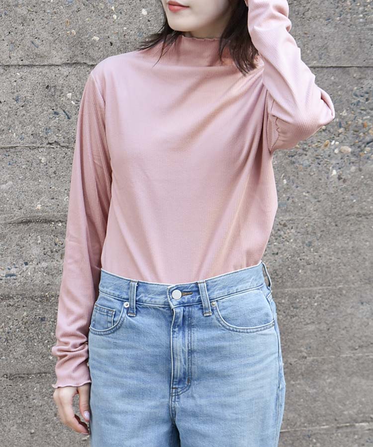 ≪SALE≫起毛リブプチハイネックロンT