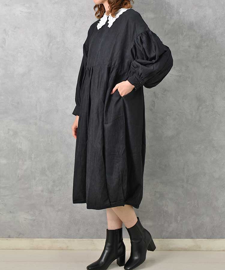 コーデュロイコクーンワンピース