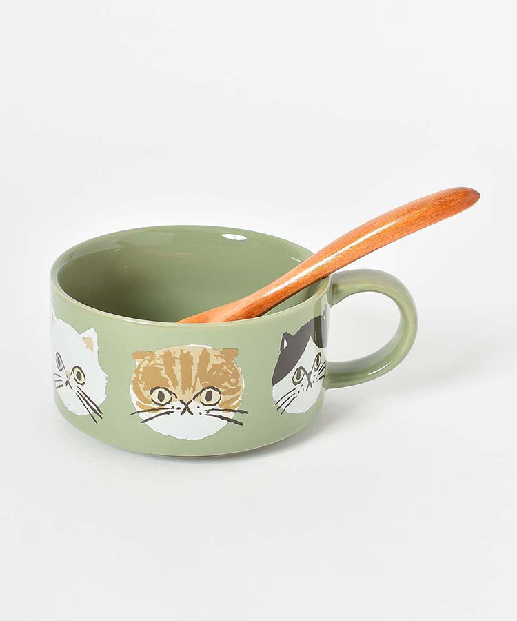 アイラブキャットスプーン付きスープマグ