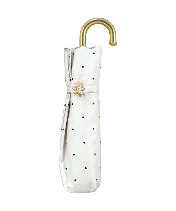 遮光ドットフラワーポイント晴雨兼用折りたたみ傘