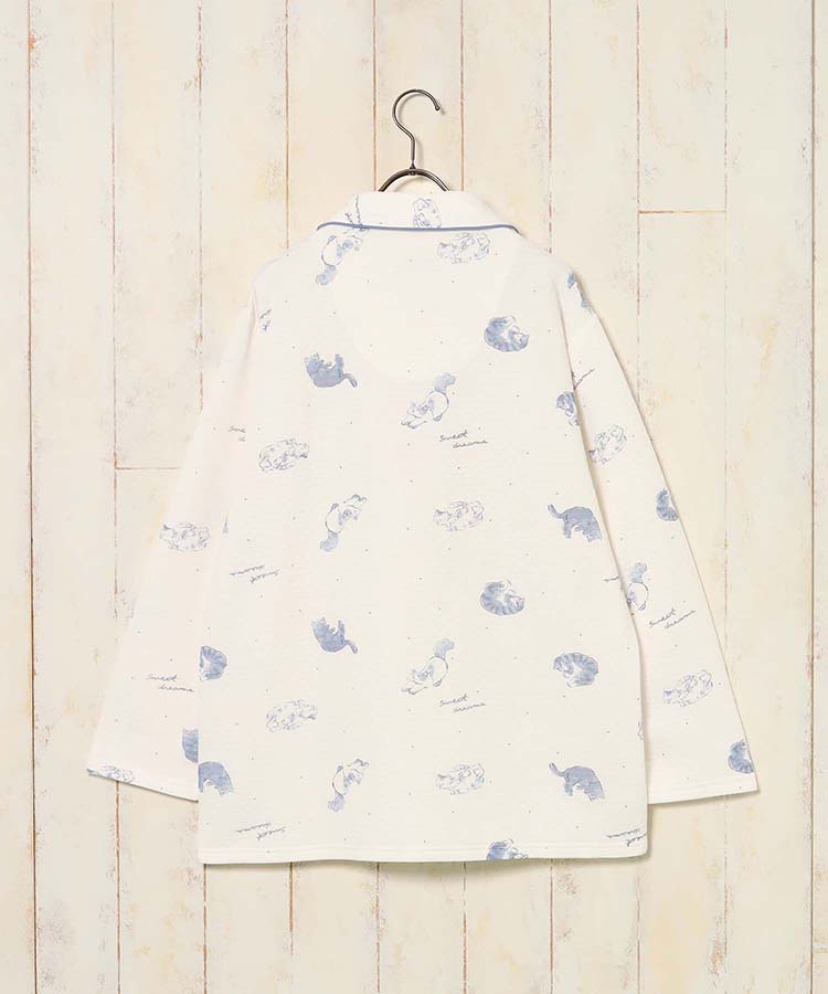 ねこ柄キルトパジャマ上下セット