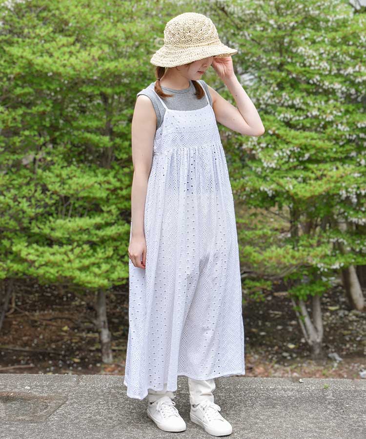 シフリー刺繍キャミワンピース