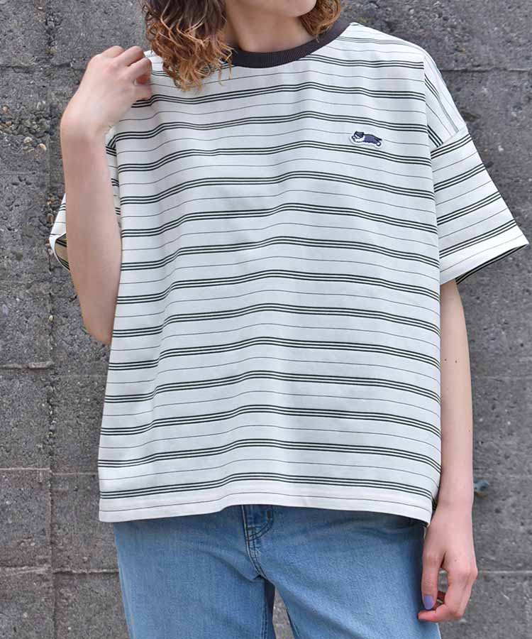 Bouncy.ワッペン付ボーダーTシャツNO2