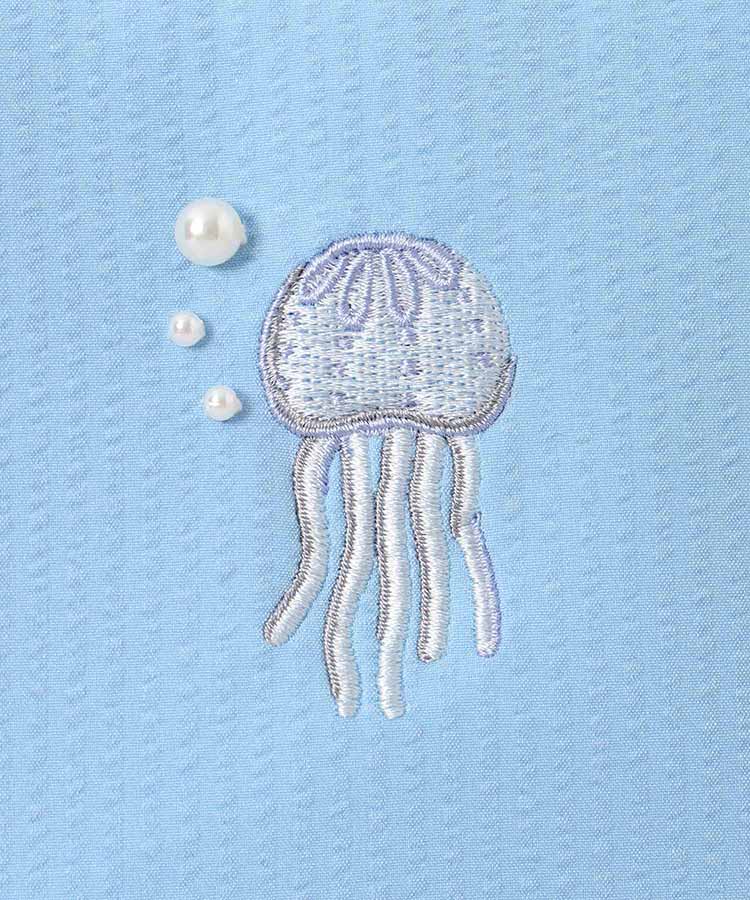 海洋生物パール刺繍ばね口ポーチ