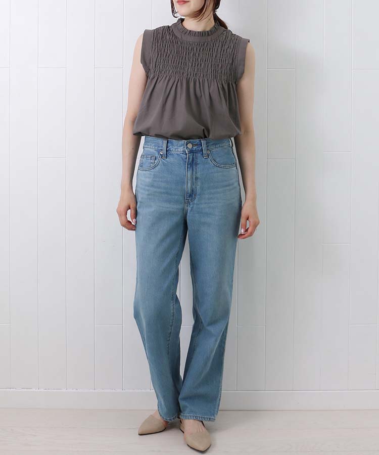 ≪SALE≫ノースリーブシャーリングブラウス