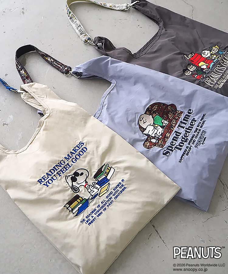 PEANUTS ストラップ付きショッパーバッグ