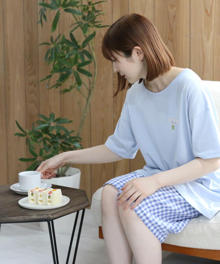 クリームソーダ刺繍ルームウェア上下セット