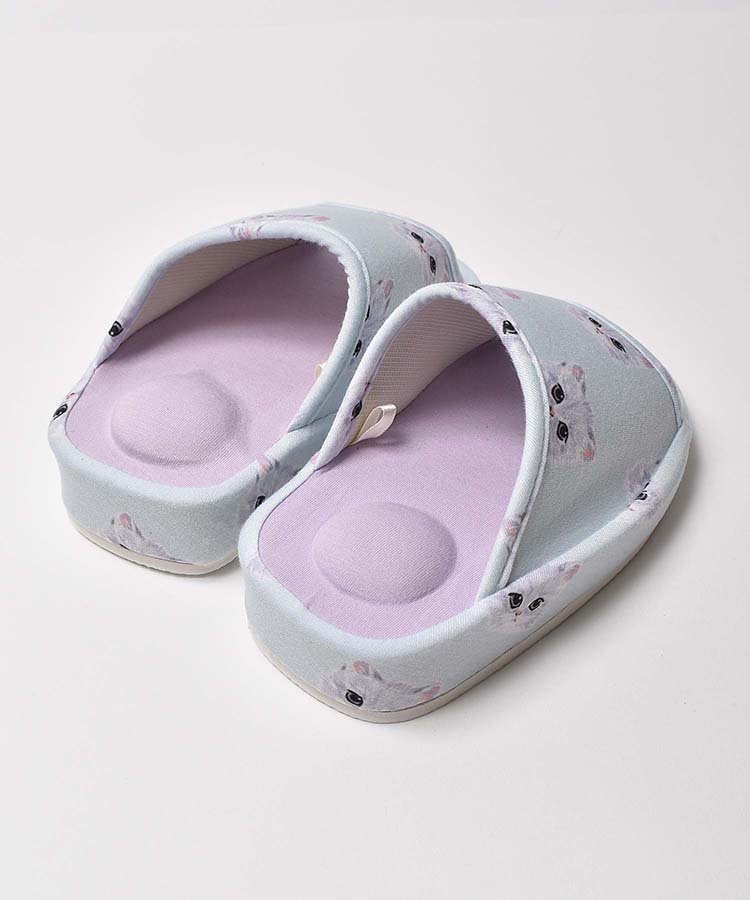 ≪OUTLET≫ネコ柄シェイプスリッパ