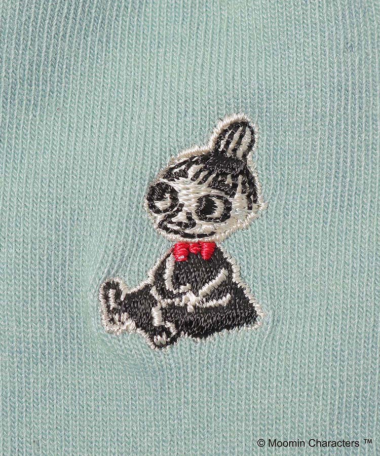 ミィ刺繍無地ロークルーソックス