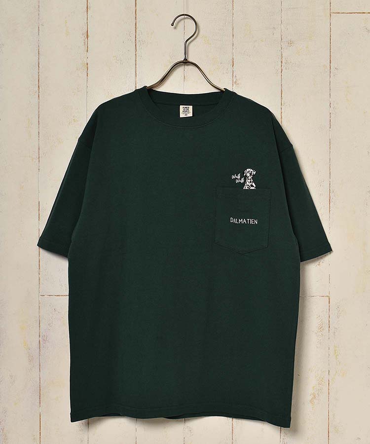 ≪OUTLET≫アニマルポケット刺繍Tシャツ