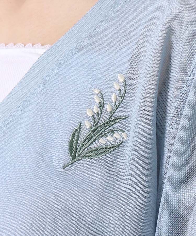 le petaleすずらん刺繍シースルーカーディガン