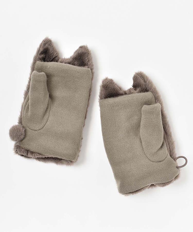 指なしネコファーグローブ