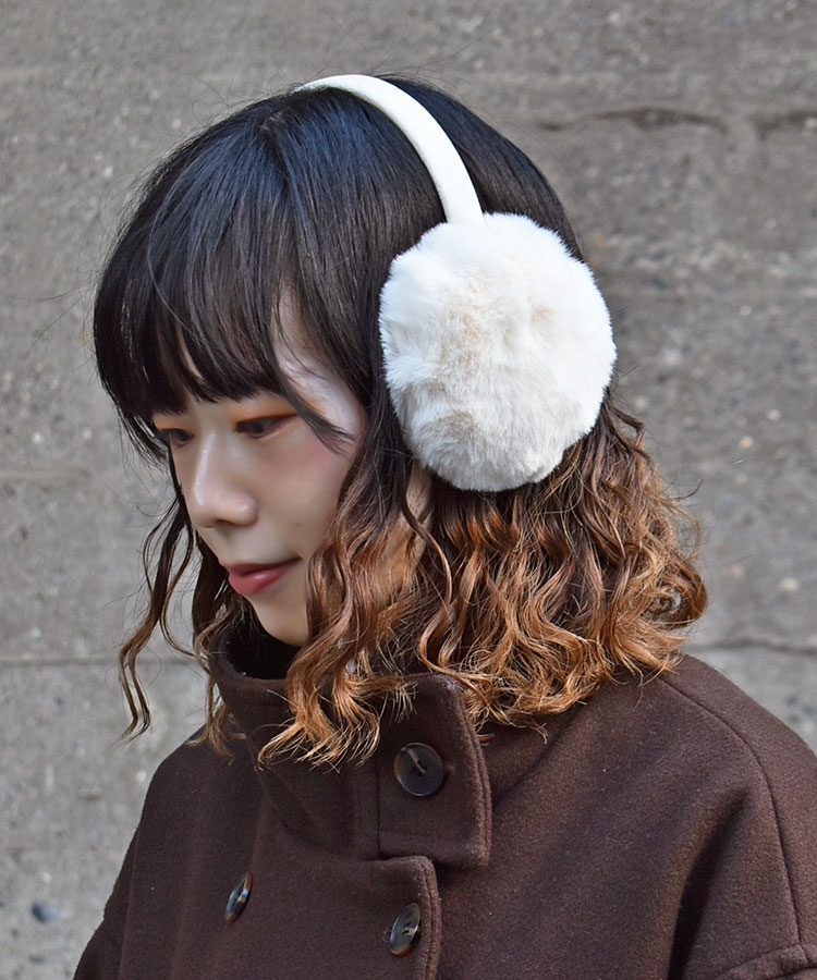 太アームフェイクファーイヤマフ