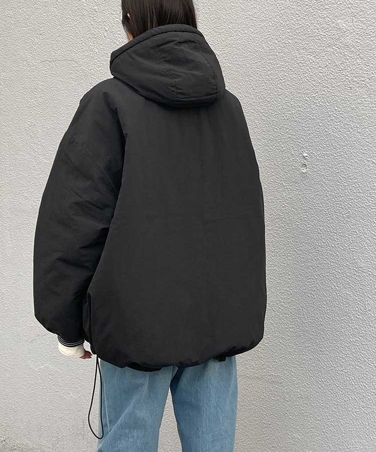 フード付きキルト中綿ブルゾン