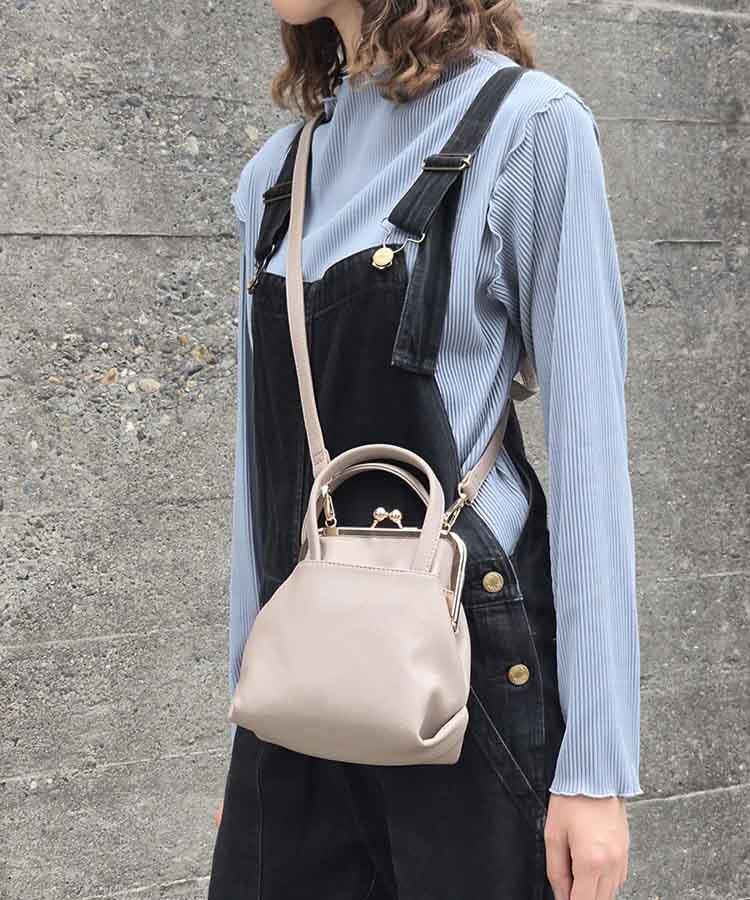 ハンドル付きがま口ミニショルダー