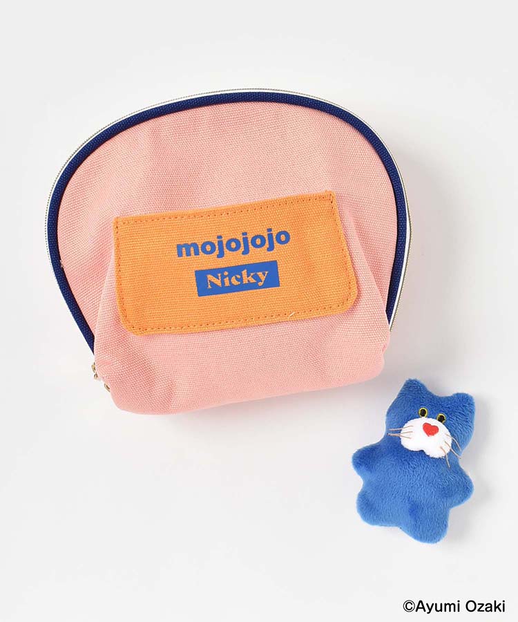 【WEB限定】mojojojoぬいぐるみバッジ付きポーチ