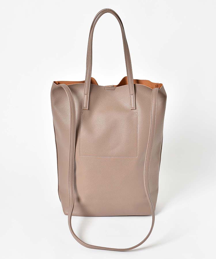 シンセティックレザーショルダーバッグ