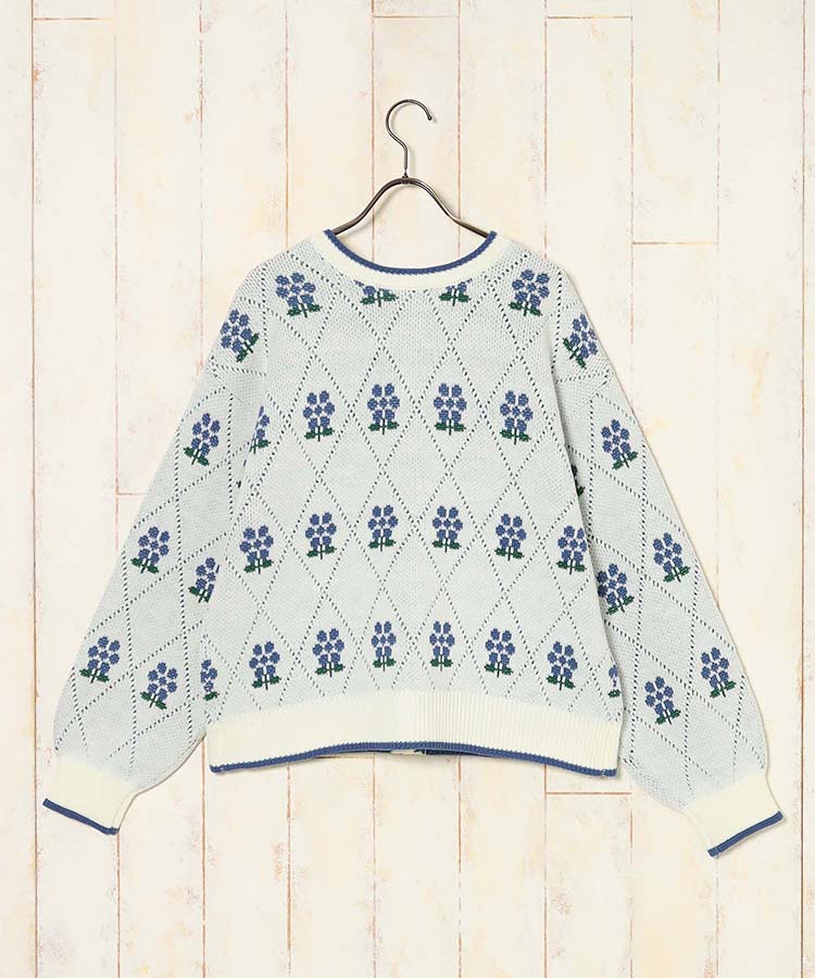 le petale フラワーダイヤニットカーディガン