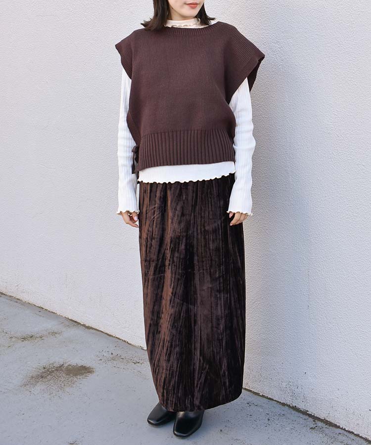 ≪SALE≫サイドリボンニットベスト