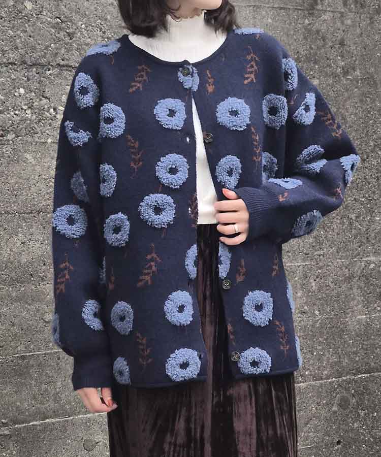 【WEB限定】フラッフィーフラワーカーディガン