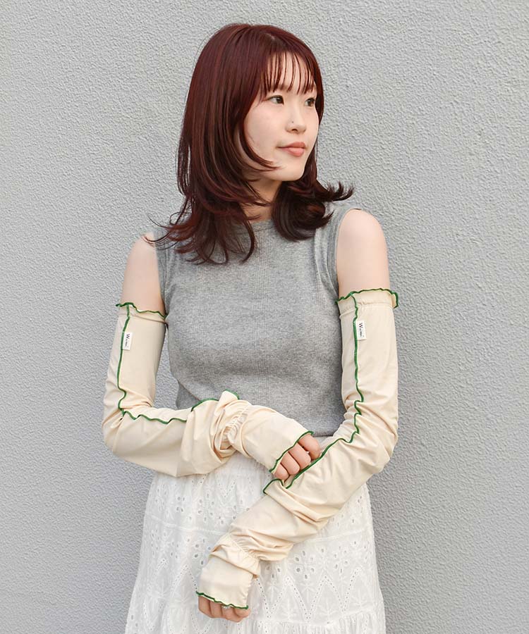UVカット接触冷感親指付きアームカバー