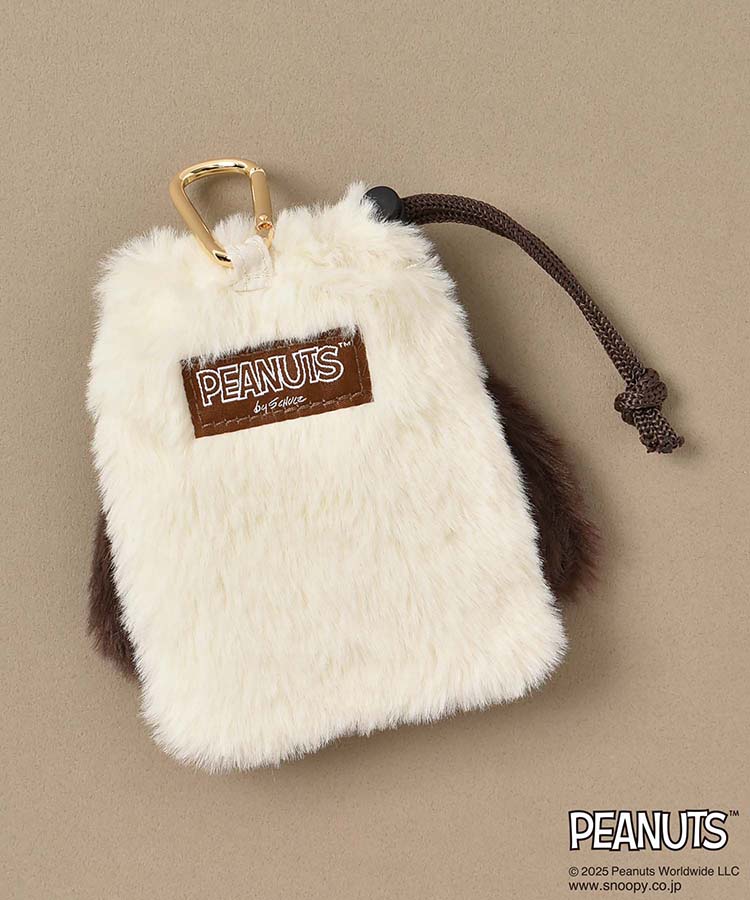 PEANUTS SNOOPYカラビナ付きふわふわフェイス巾着