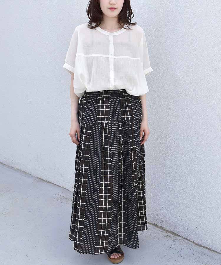 ≪SALE≫切り替えチェックスカート