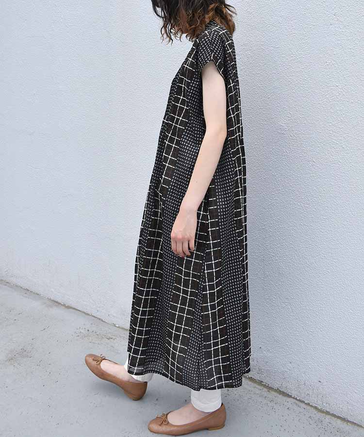 切り替えチェックワンピース