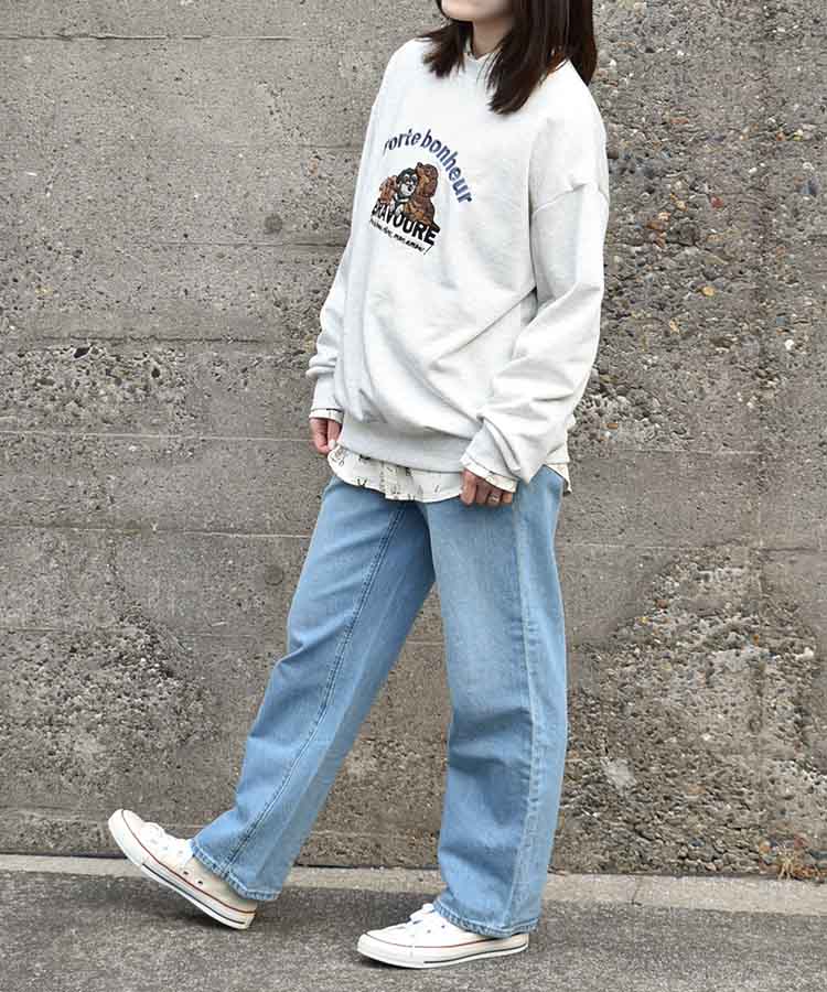 イヌネコ刺繍スウェット