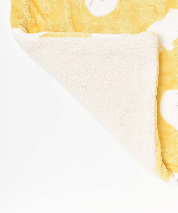 ボア付プリントブランケット