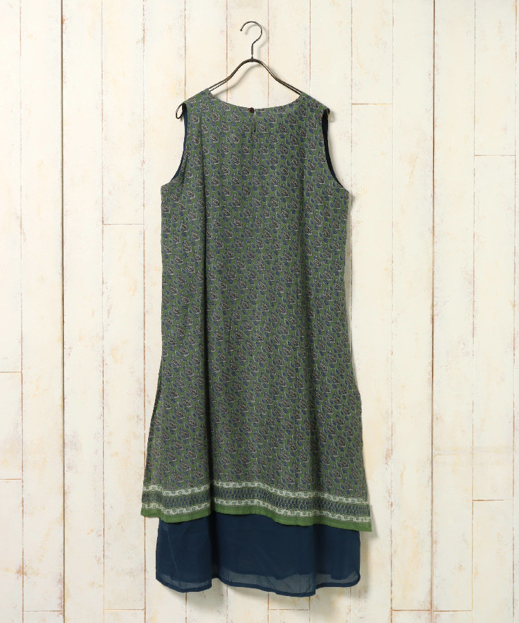 ≪SALE≫袖なしペイズリーワンピース