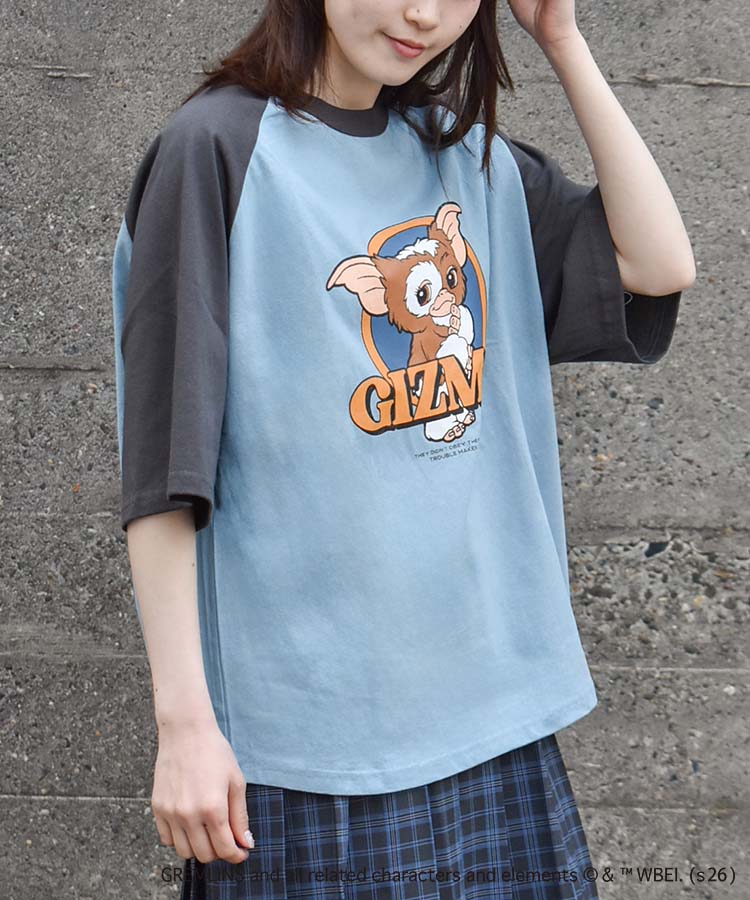 グレムリンラグランプリントTシャツ