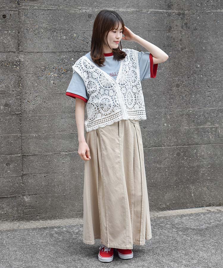 レースベストプルオーバー