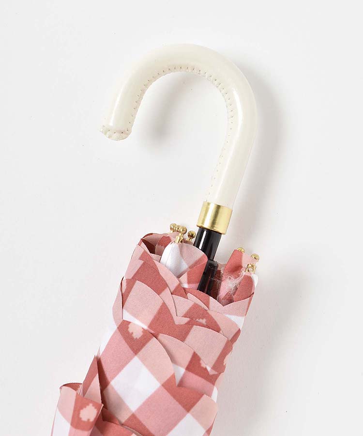 ギンガムハート折りたたみ傘