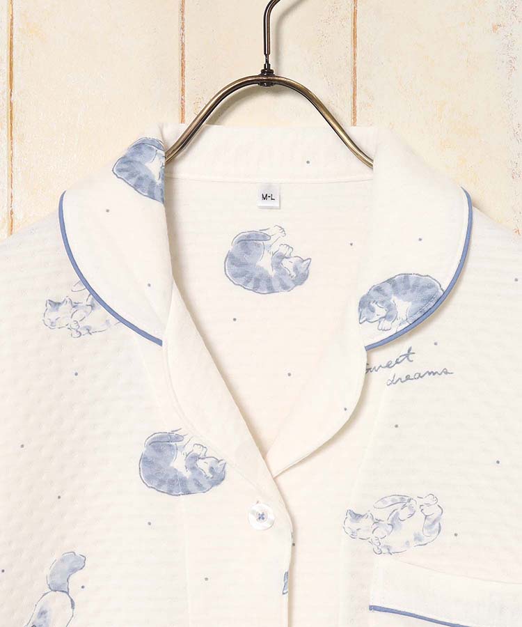 ねこ柄キルトパジャマ上下セット