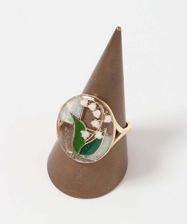 フラワーステンドグラスリング