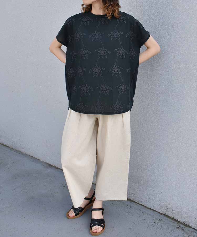 フラワー3D刺繍TシャツNO3