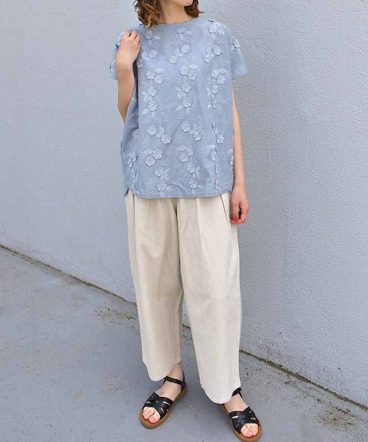 フラワー3D刺繍TシャツNO2