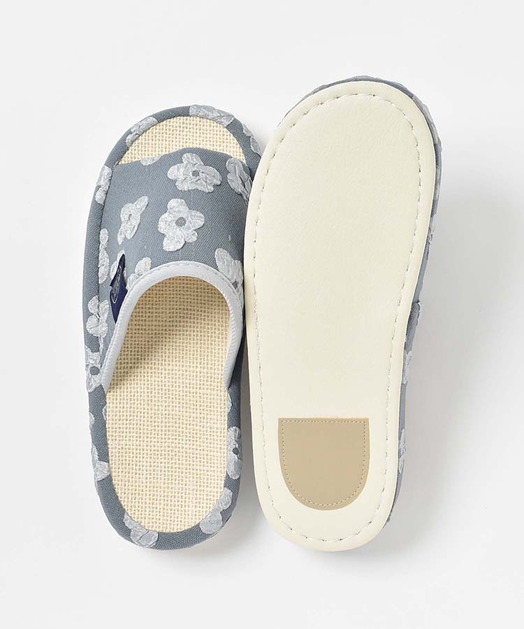 花柄麻スリッパ