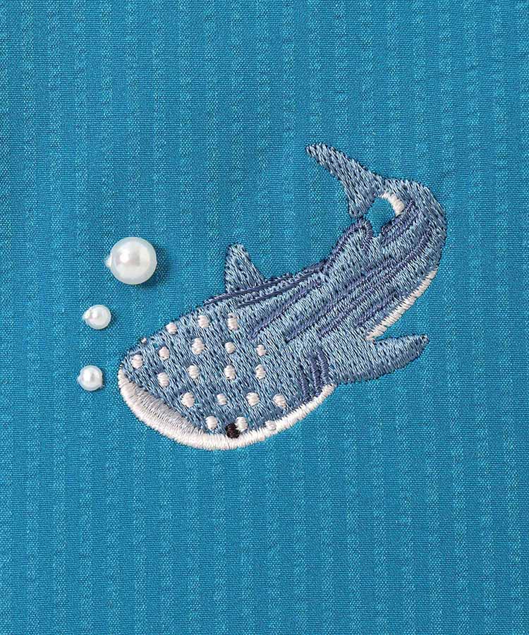 海洋生物パール刺繍ばね口ポーチ