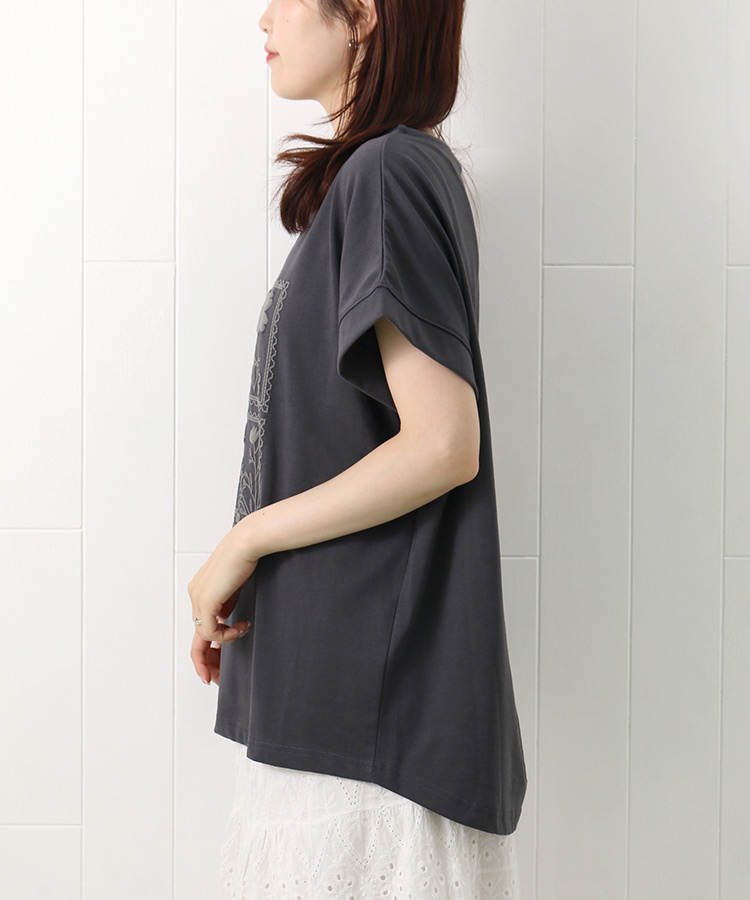 ボタニカル切手プリントTシャツ