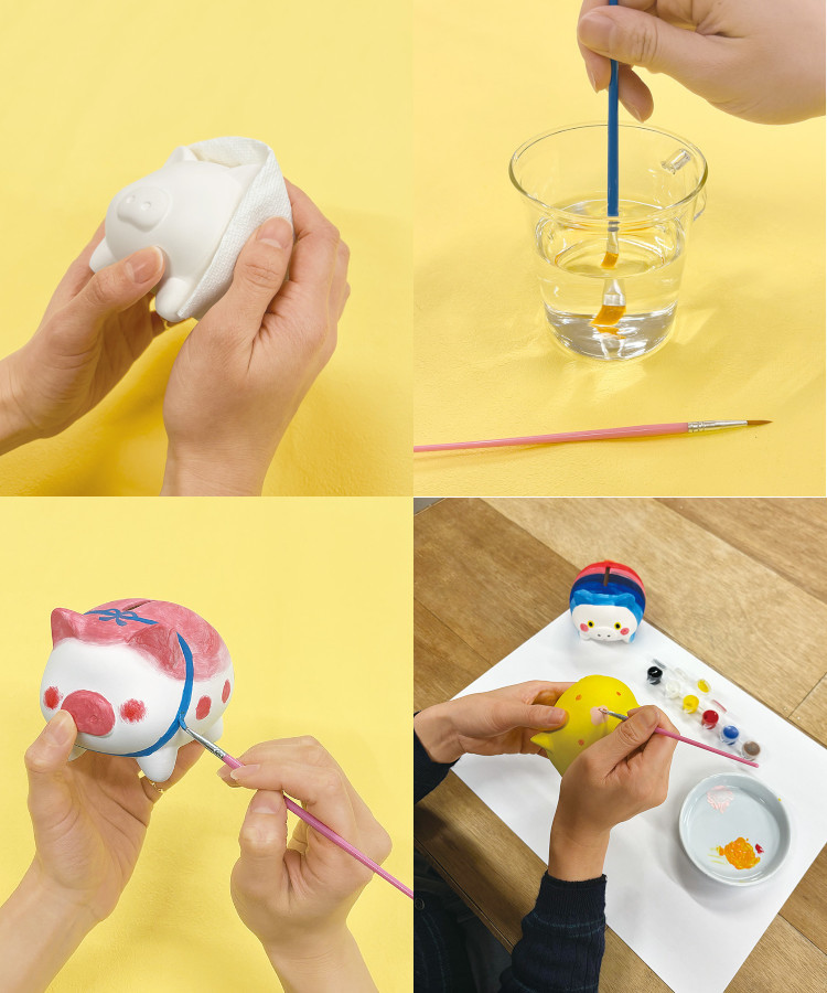 素焼き塗り絵貯金箱