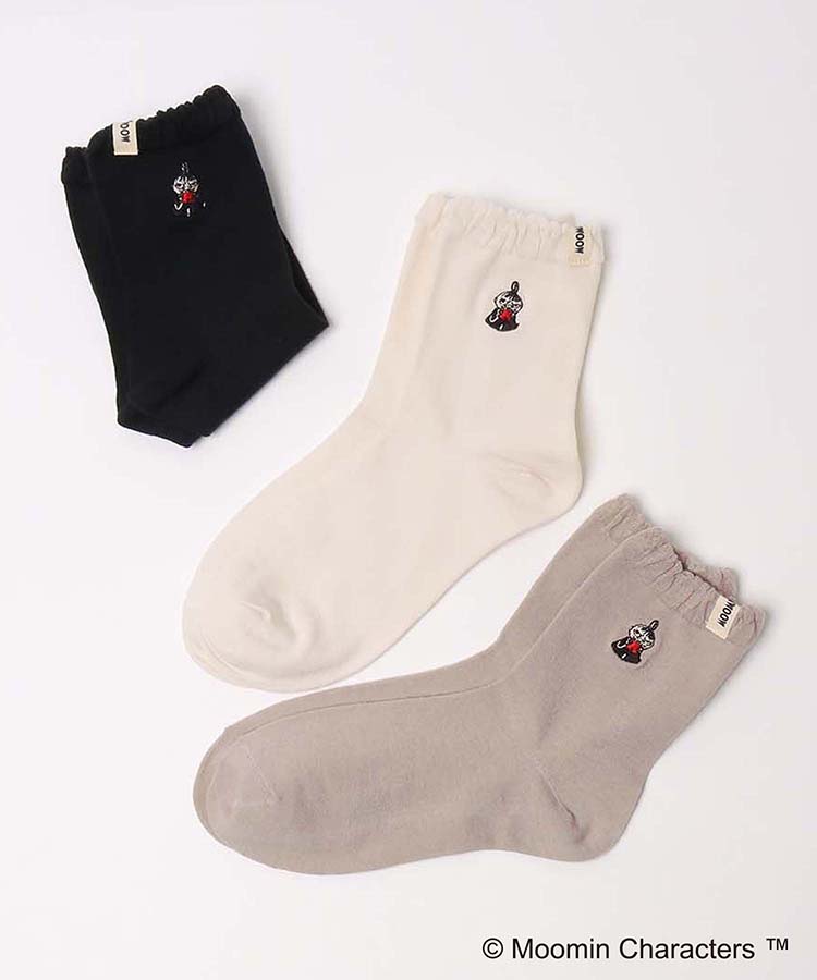 ≪SALE≫ロークルーシンプル無地ミイ刺繍ソックス