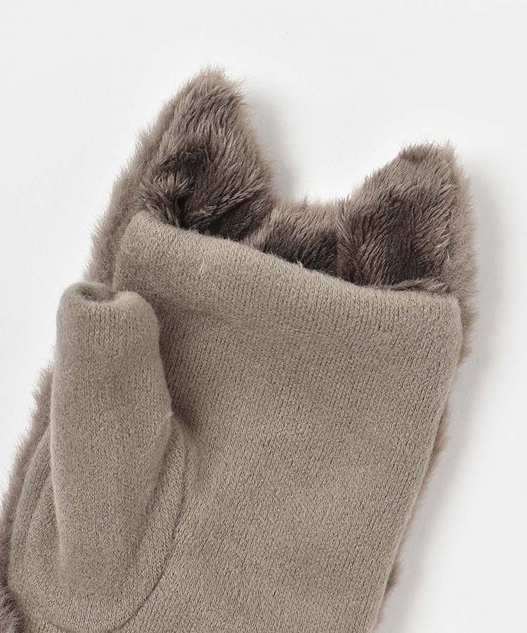 指なしネコファーグローブ