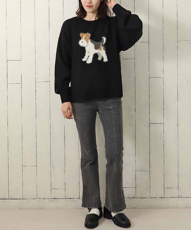 【WEB予約 12/11～順次発送】le petale Fluffy terrierニットプルオーバー