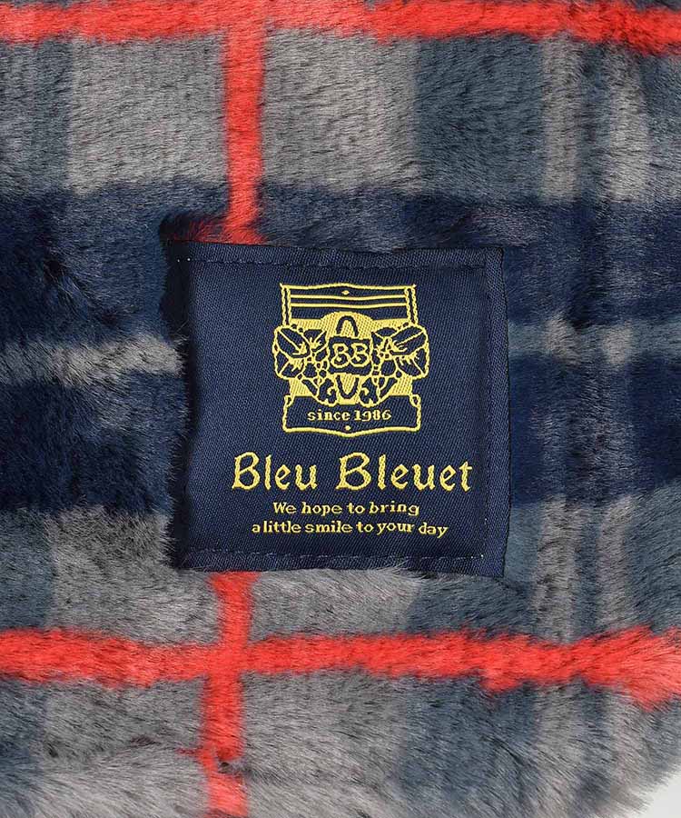 チェック柄エコファー裏ボアブランケット